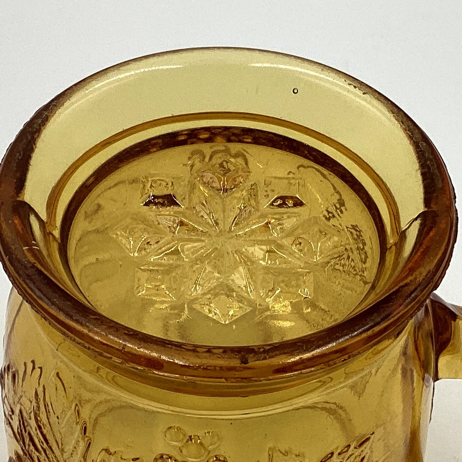 EAPG Bryce Brothers Amber Glass Mug Grape Bunch