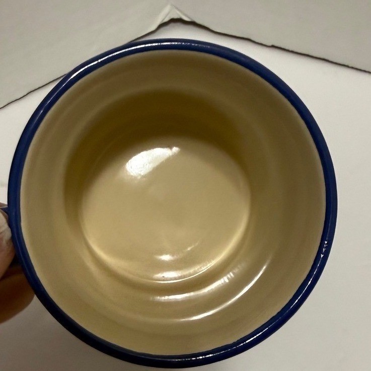 PetRageous Designs Blue Cream Paw Print Stoneware Coffee Mug Hand-Crafted 4.25in