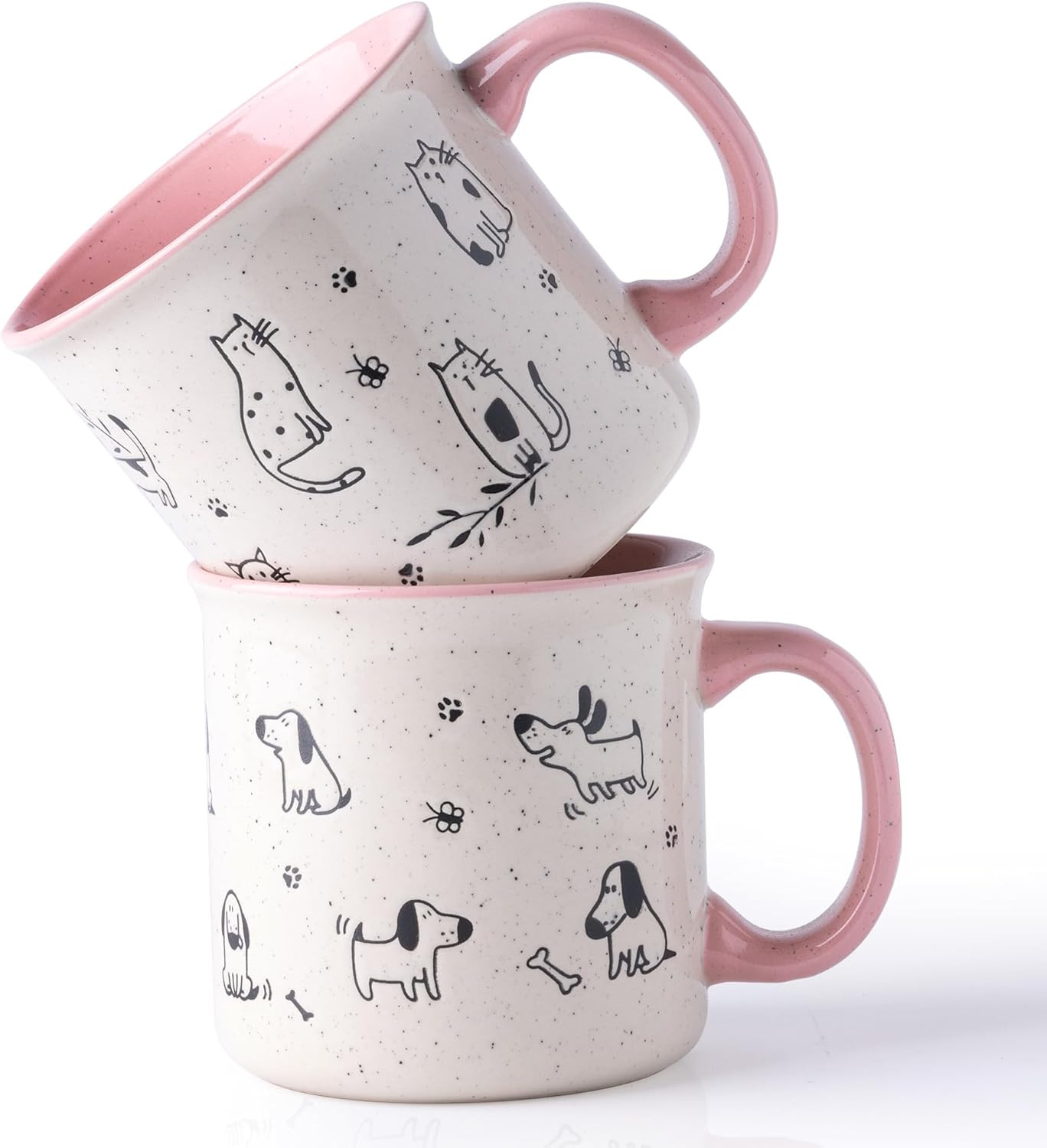22 OZ Large Ceramic Coffee Mugs Set of 2, Oversized Mugs with Big Handle for Men