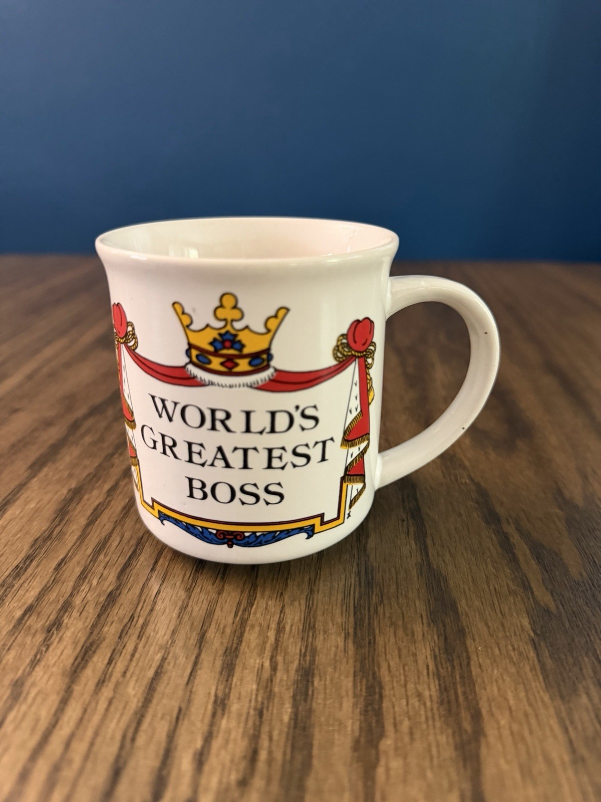 World’s Greatest Boss White Ceramic Coffee Mug w/ Crown, 8 fl oz, 1-Piece