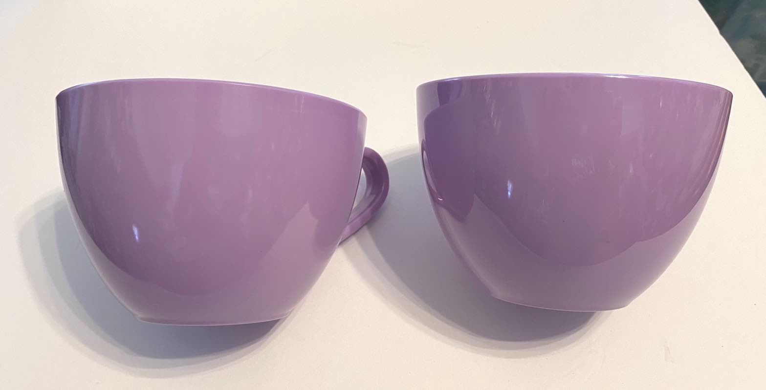 Huge 20oz BODUM Jorgensen Switzerland Design Purple Melamine Cereal Cup Mug Set