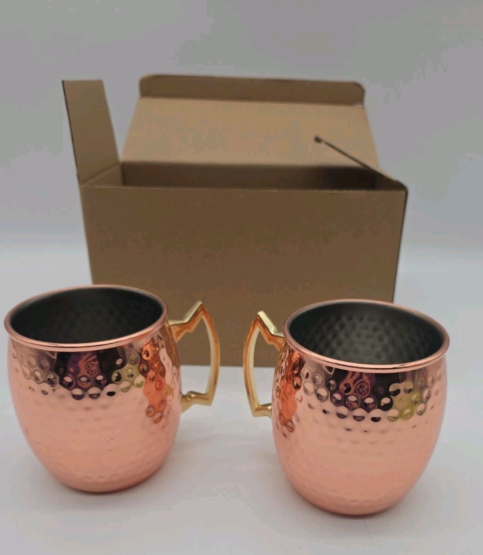 Copper Moscow Mule Mugs With Brass Handle Set Of 2 By Godinger