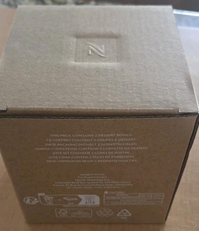 NESPRESSO 2x DESSERT BOWL – BARISTA COLLECTION – 160ml each – NEW