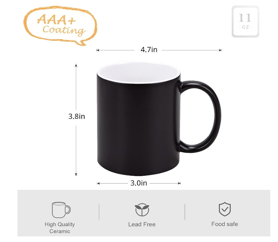 Magic Heat Sensitive Custom 11OZ DIY Coffee Mug Color Changing Cup Tazas Magicas