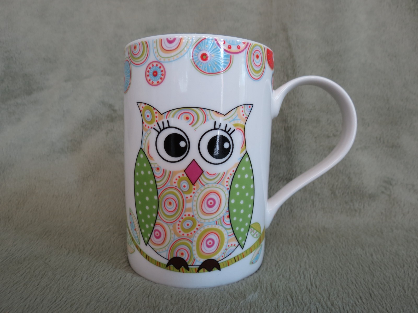 Art Deco Owl Coffee Cup Tea Mug 11 oz G. Wurm Germany Colorful