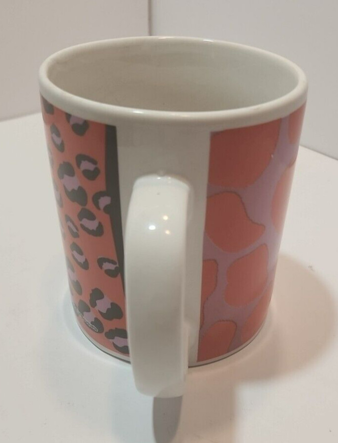 Aerial Bouquets Large Pink Orange Black Zebra Giraffe Leopard Print Coffee Mug