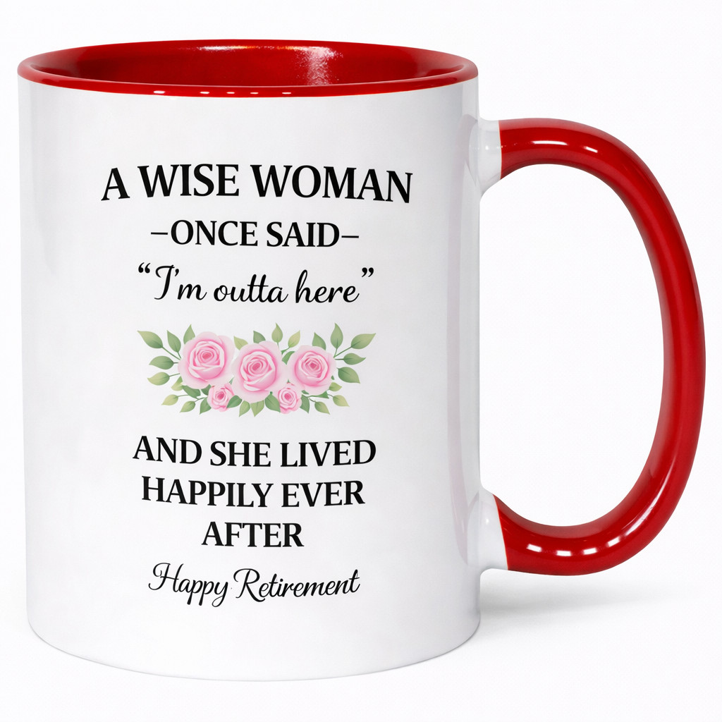 Funny Retirement Coffee Mug for Women | Happy Retirement Gift | Floral Ceramic M