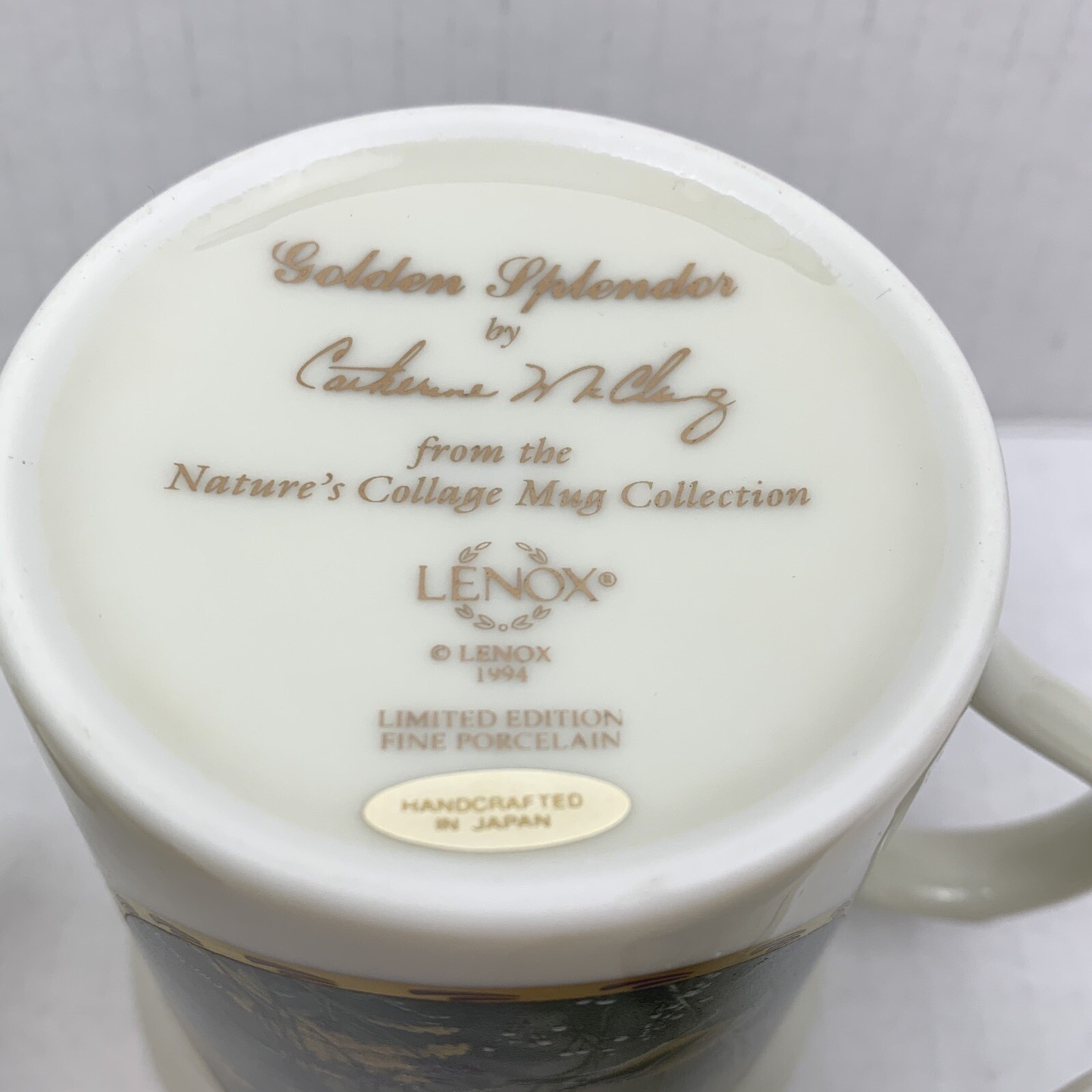 Lenox Nature’s Collage Mugs Catherine McClung Set of 3 Birds Flowers Ltd Edition