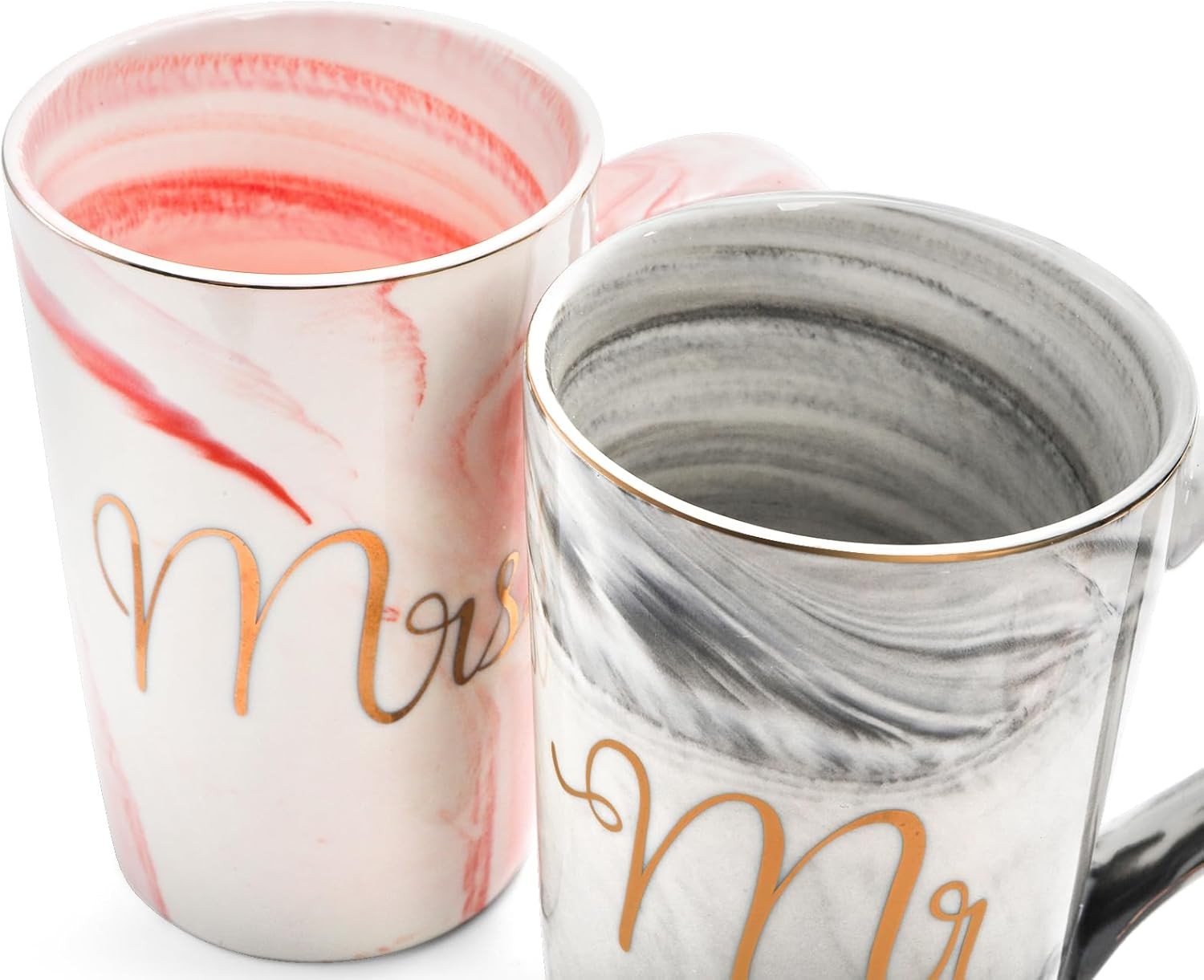 13.5 Oz Mr and Mrs Coffee Mugs, Wedding Gifts for Couple/Bride and Groom