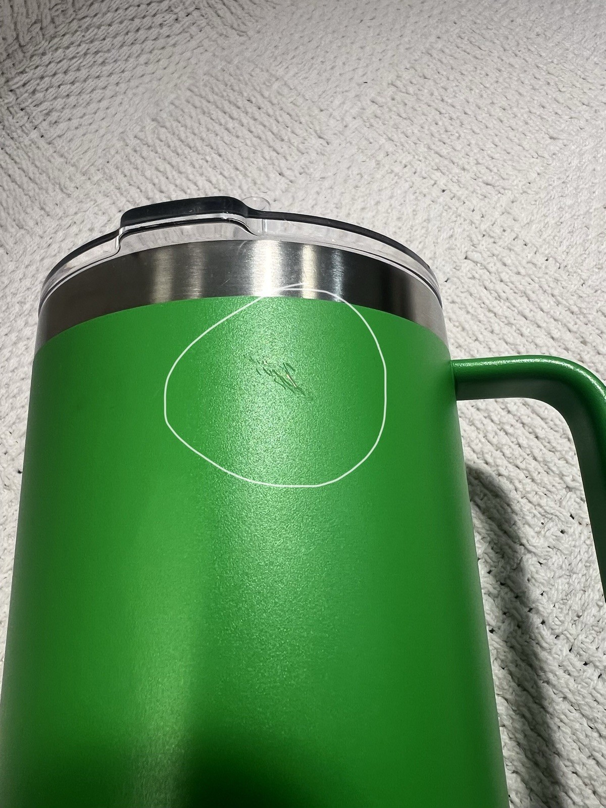 Yeti Rambler 42 oz Straw Mug Tumbler with Handle Canopy Green Stainless Steel.