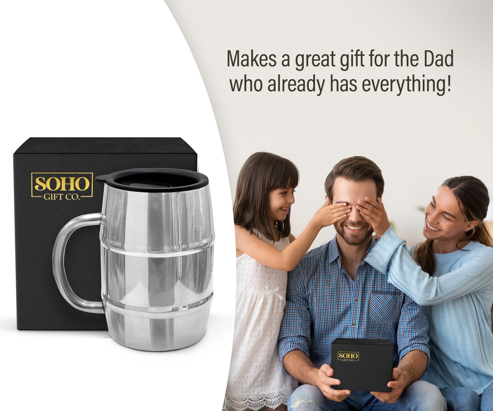 SoHo Funny Insulated Mug Gift for Men 20oz Insulated Cup “I Identify as Sober”