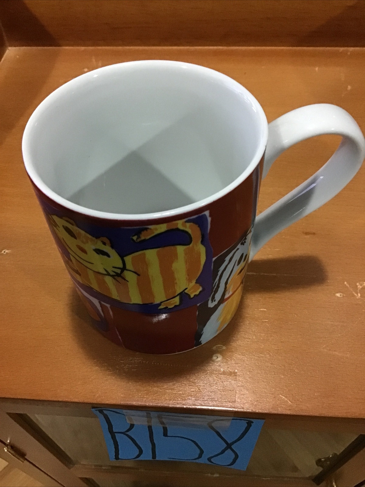 CAT FISH DOG TURTLE COFFEE MUG. MUG. Art Deco Print Mug. B158