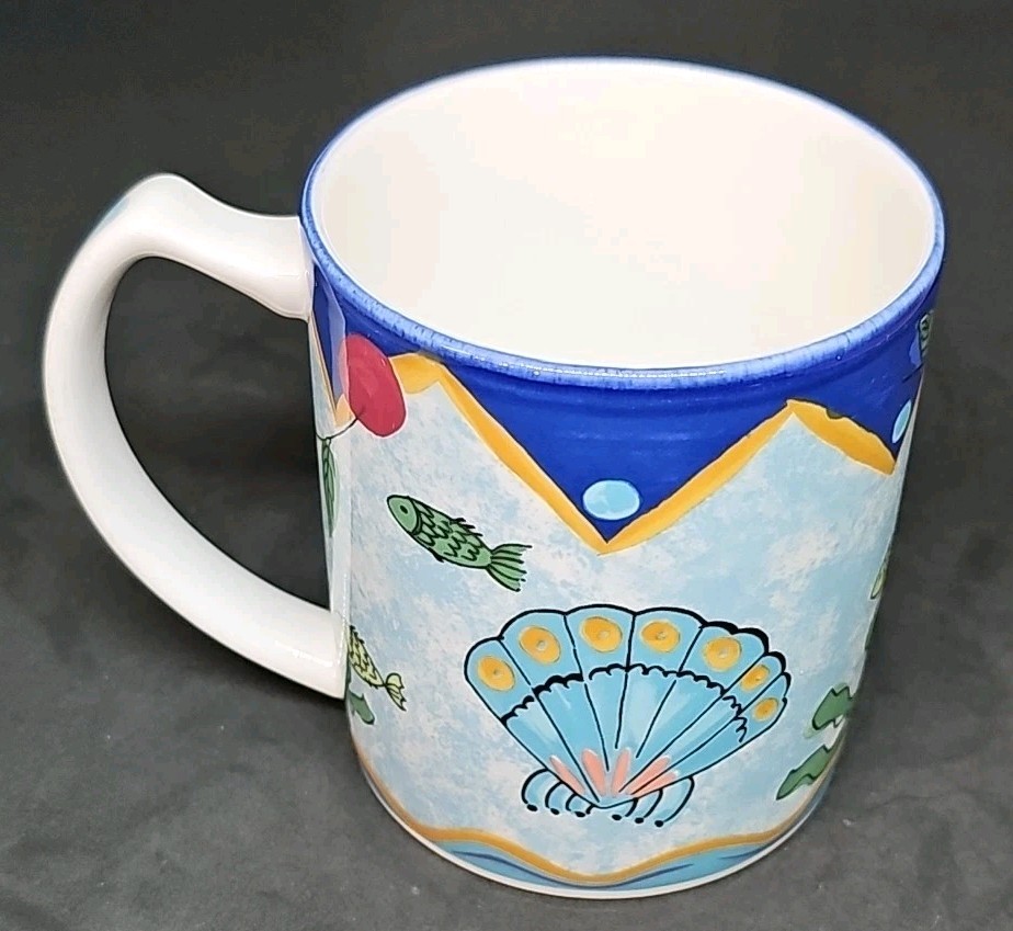 Mikasa Fashion Plate Ocean Collage 12 oz Porcelain Coffee Mug / Cup – DX102