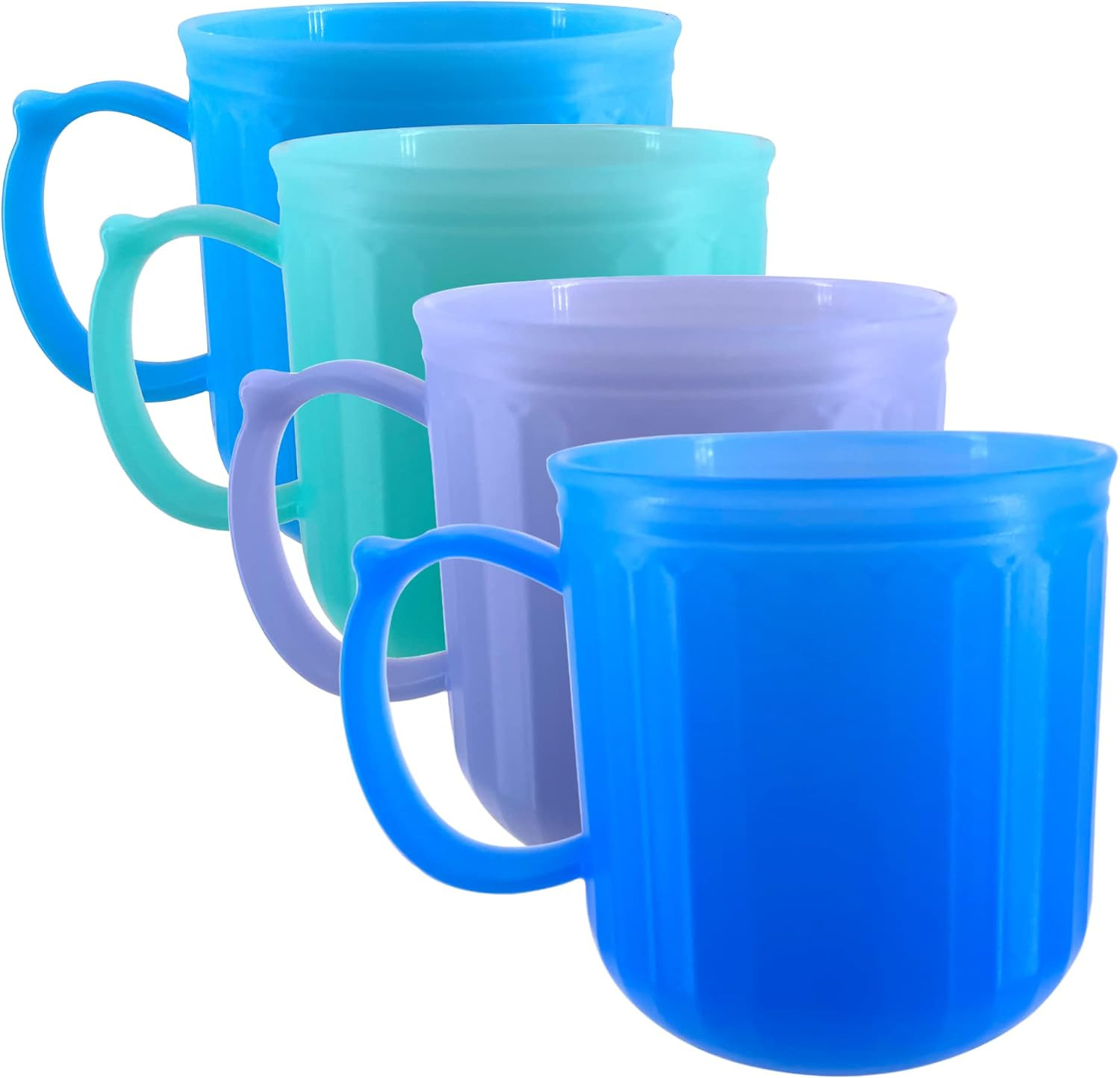 Plastic Coffee Mug 4 Set Microwave and Dishwasher Safe – BPA Free Reusable Cups