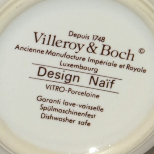 Villeroy & Boch Design Naif Folk Art Pattern Mug Cup Horse Luxembourg Vintage