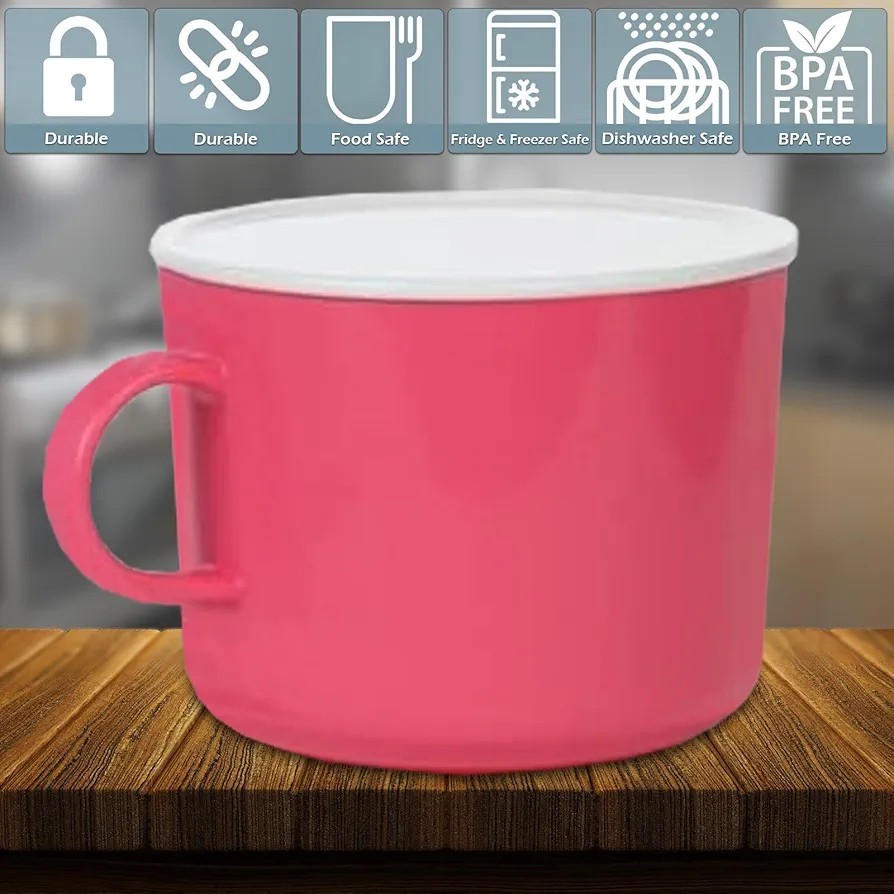 HOME-X Microwave Safe BPA Free Color-Coded Plastic Coffee Mug Set 20oz 4pcs