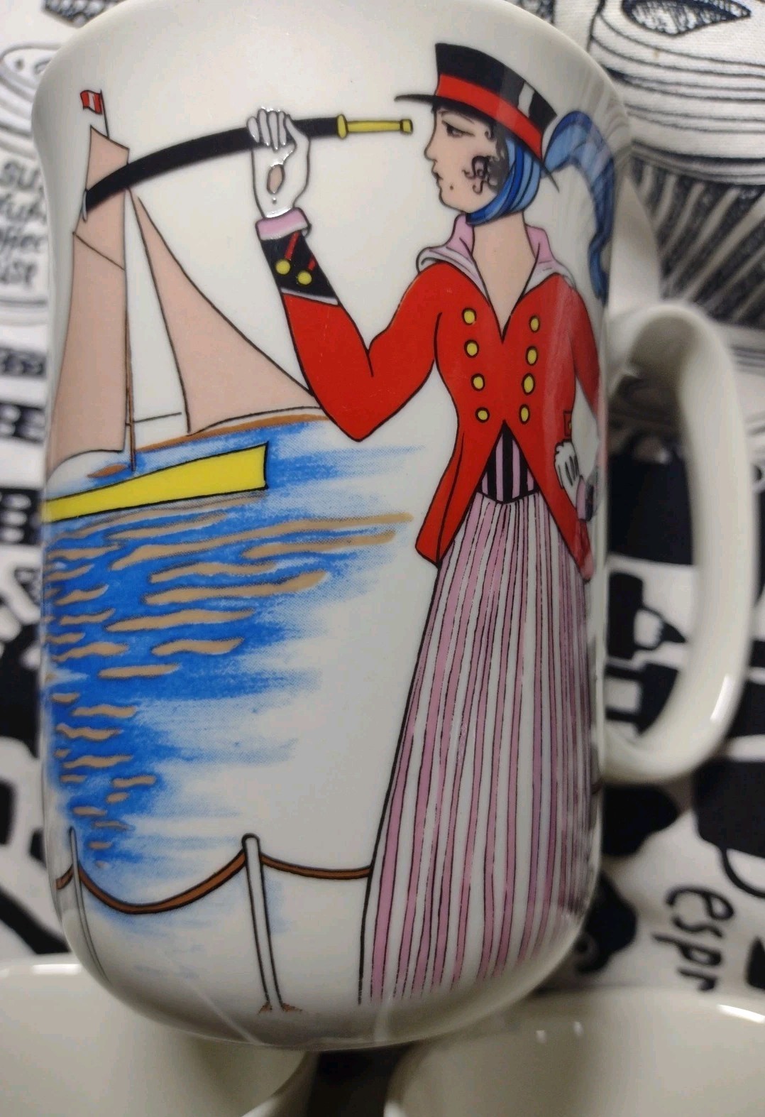 Villeroy & Boch Set Of 3 Mugs Cups Design 1900 Vintage Porcelain Women