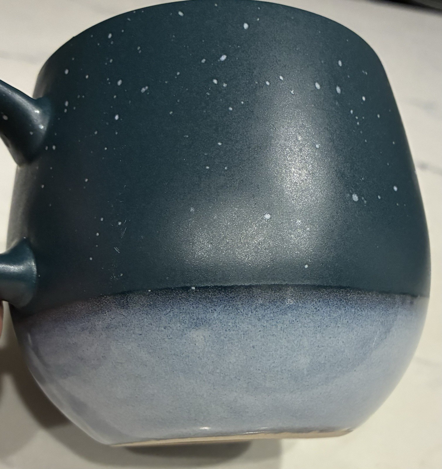 Heartland Hive Speckled Coffee Mug Round Dip Dye Dark & Light Blue Cup