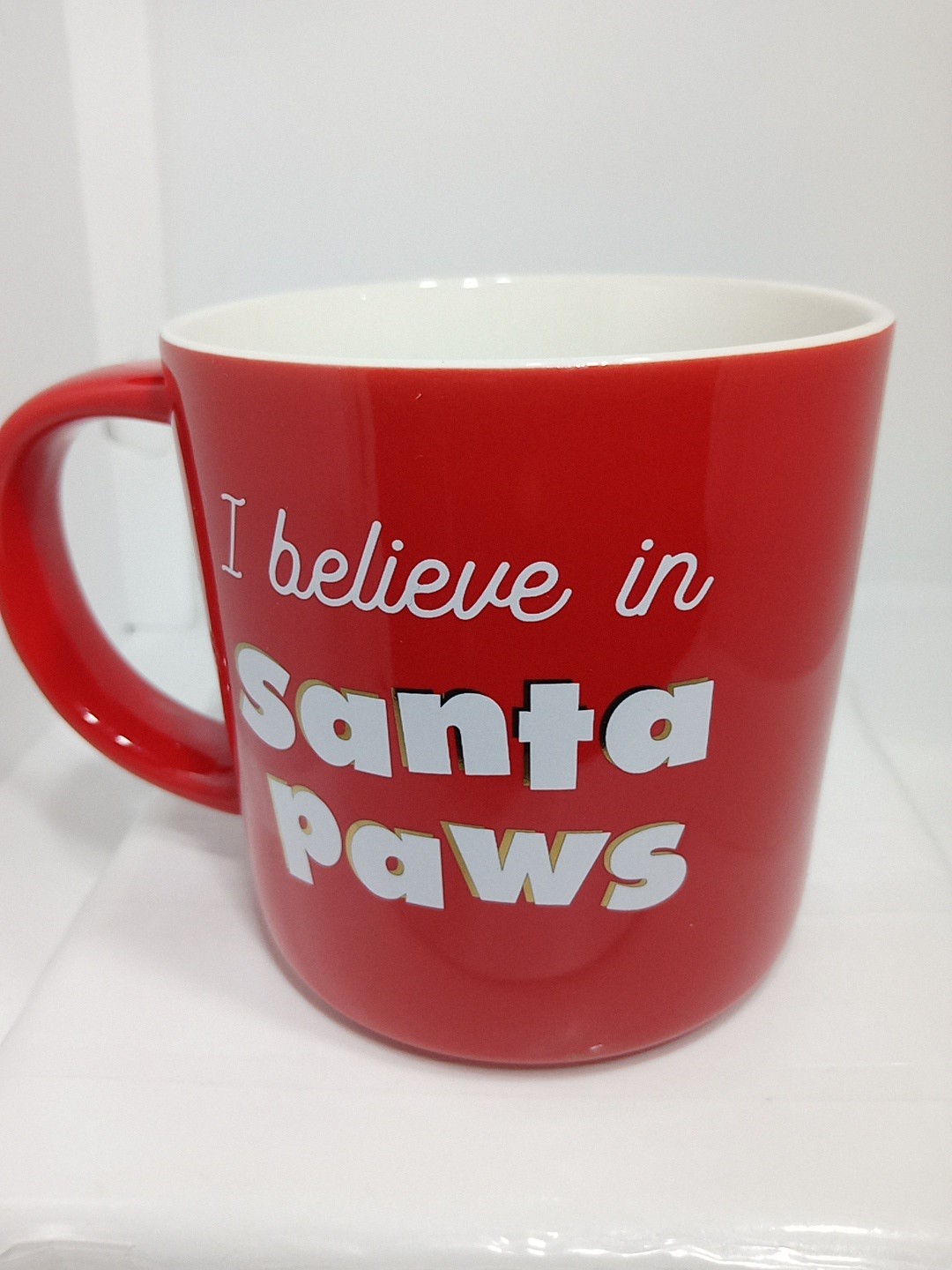 I BELIEVE IN SANTA PAWS MUG. I BELIEVE COFFEE MUG. ANIMAL LOVERS MUG. B400