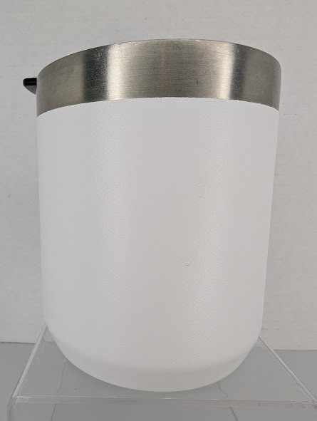 Stanley White Travel Camping Mug 12 Oz Stainless Steel Insulated Cup Lid Handle