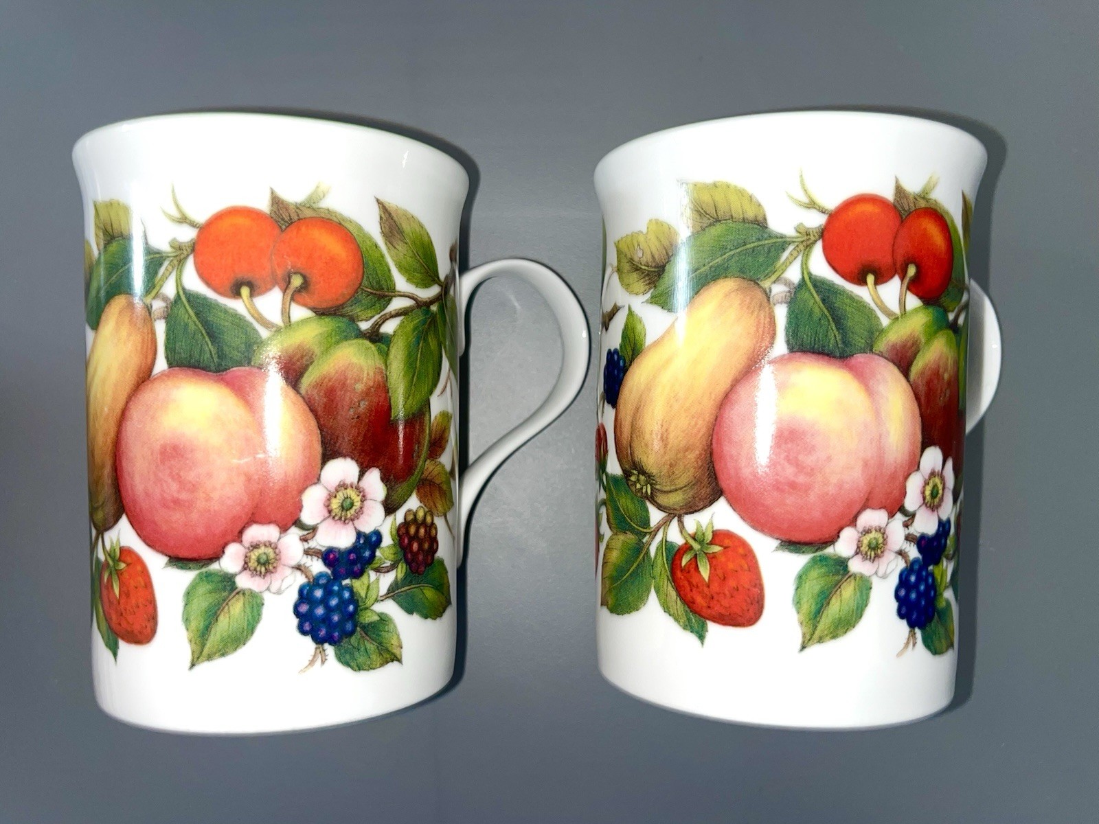 Fruit Pattern Ceramic Multicolor Coffee Mug Set Two-Piece
