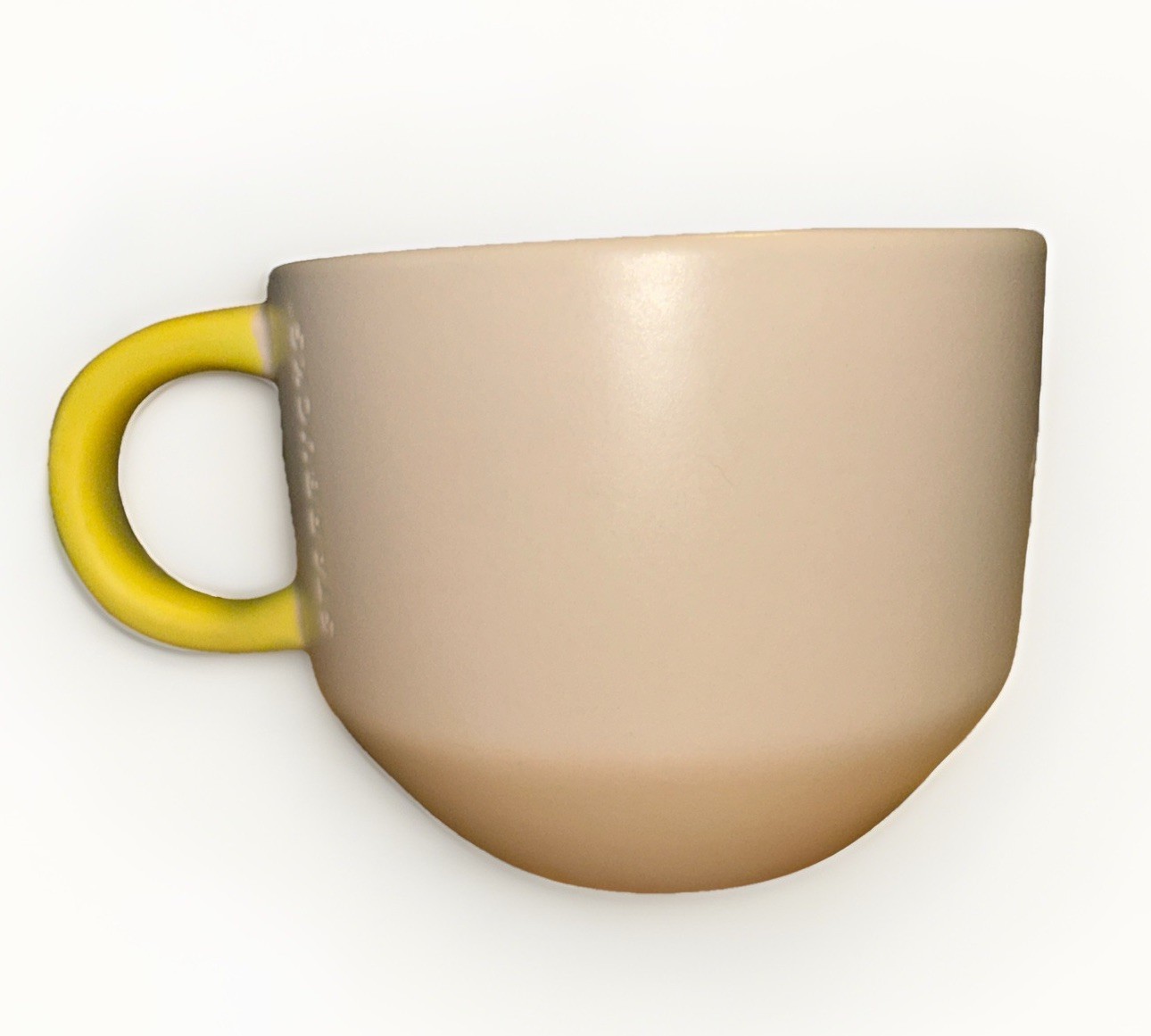 Starbucks 2017 Eyelash / Eye Wink White Yellow Coffee Mug 14oz. Pre-Owned