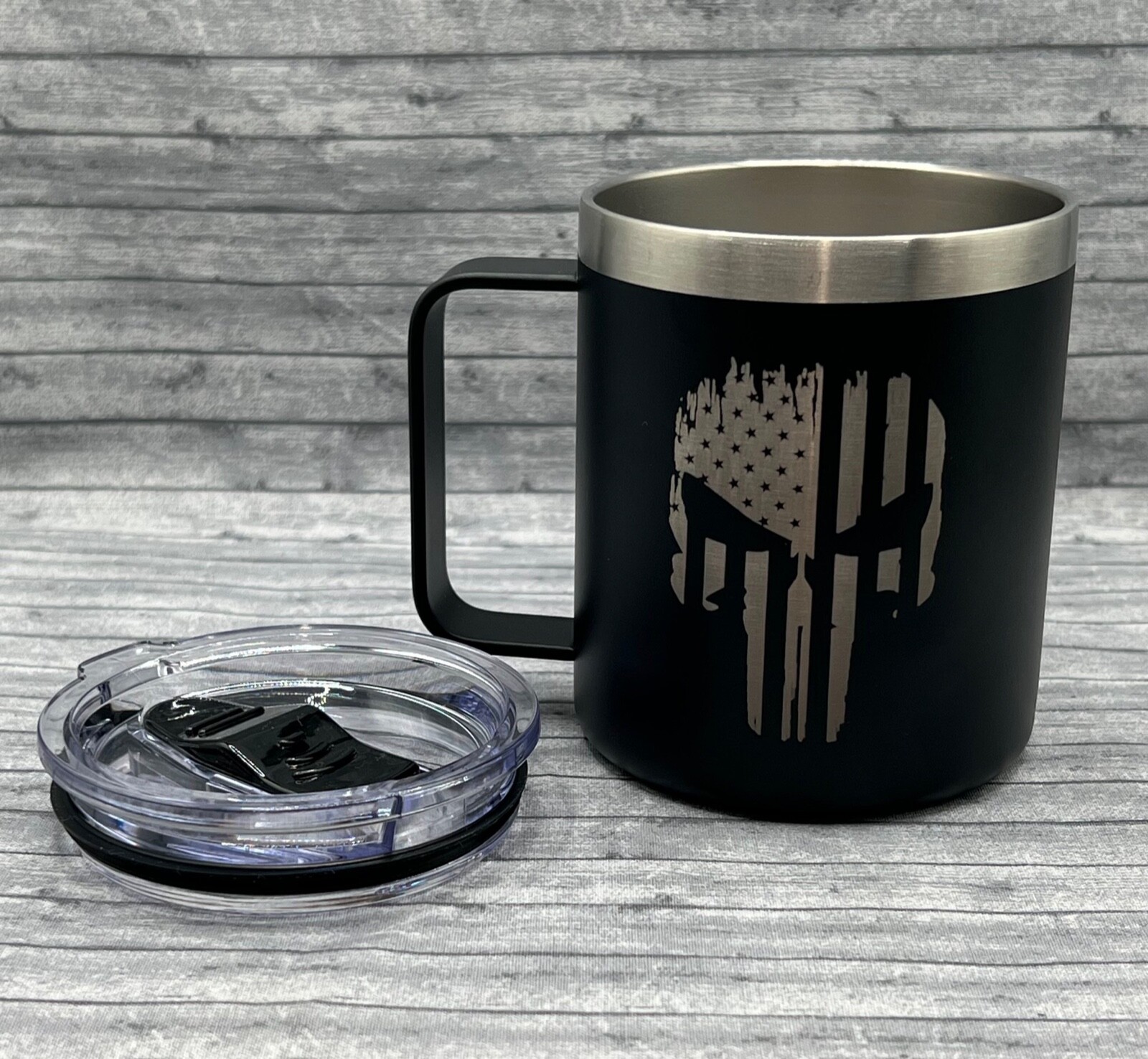 Punisher Laser Engraved 14oz Coffee Mug Free Shipping