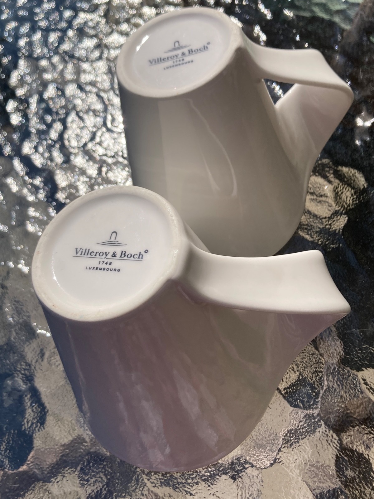 2 Villeroy & Boch Luxembourg 1748 New Wave Porcelain Coffee Mugs 12 oz