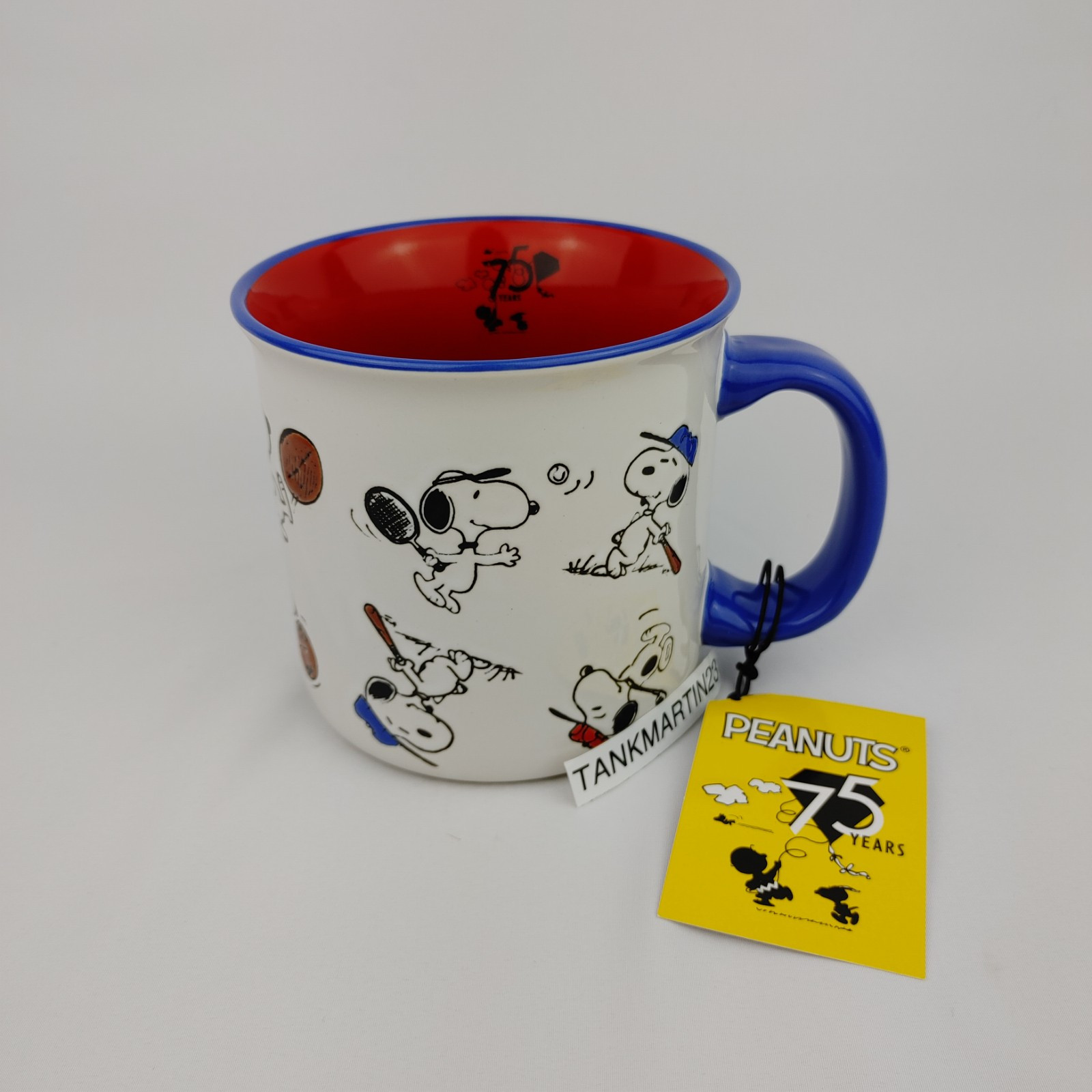 Peanuts 75th Anniversary Snoopy 21oz Coffee Mug Cup Sports Football Baseball
