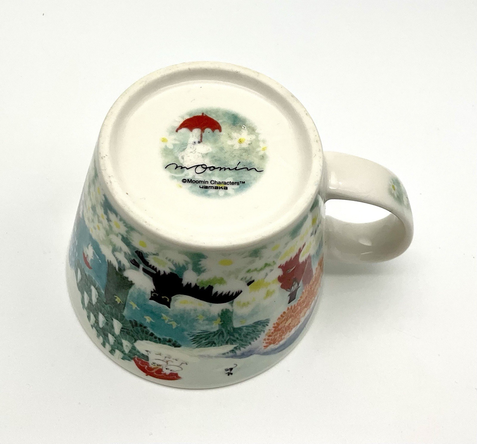 Moomin Valley Water Color Soup Mug Cup Yamaka Japan
