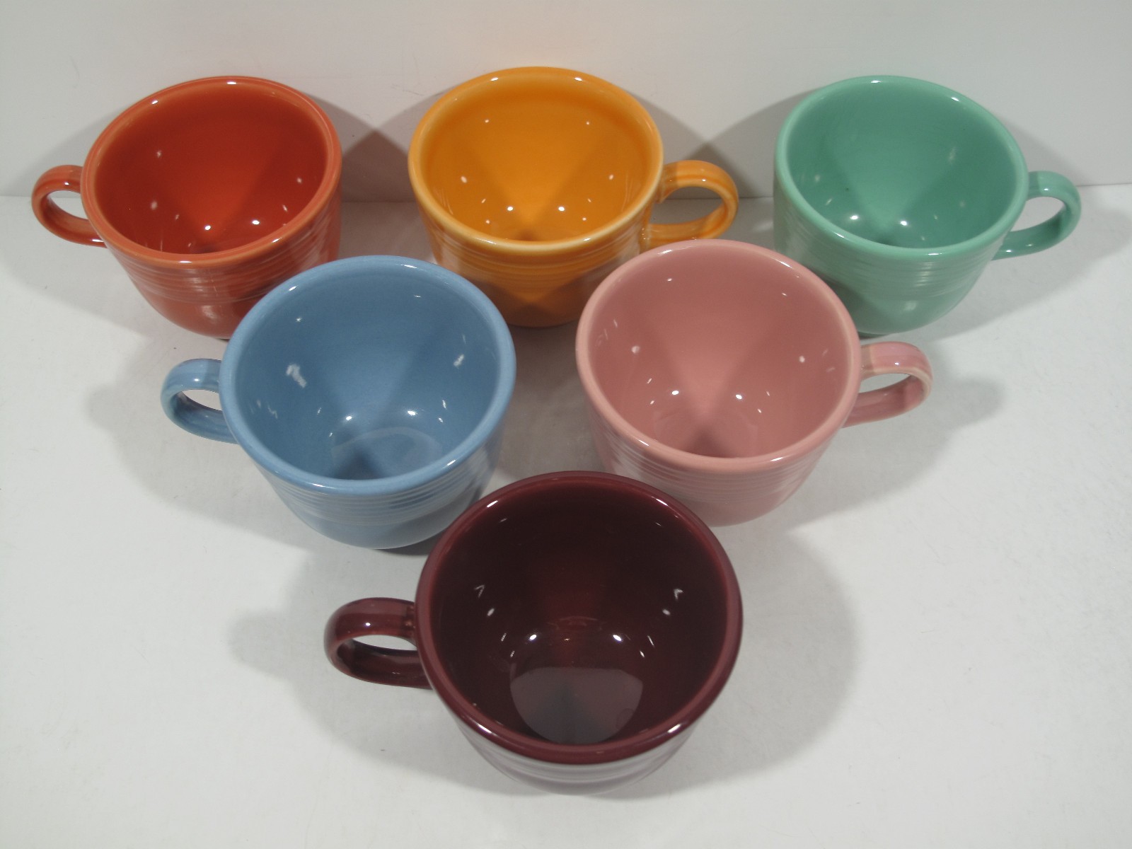Lot of 6 FIESTAWare Coffee Cocoa Tea Cups Mug Lead Free Multicolor Spring Colors
