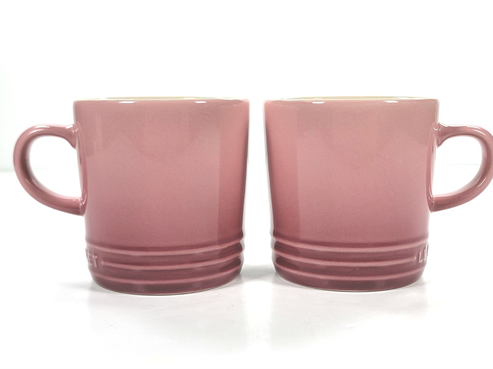 Le Creuset Stoneware London Coffee Mugs 300ml / 10oz ~ ROSE QUARTZ ~ Set of 2