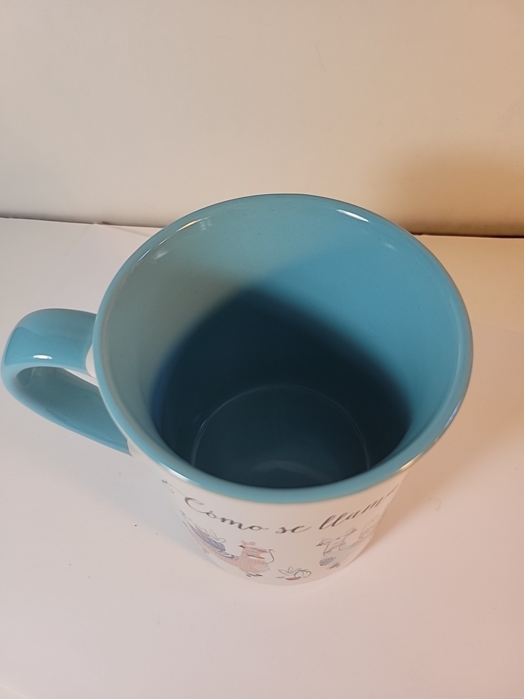 Love Your Mug Como Se Llama? Blue/ White Ceramic Coffee Mug