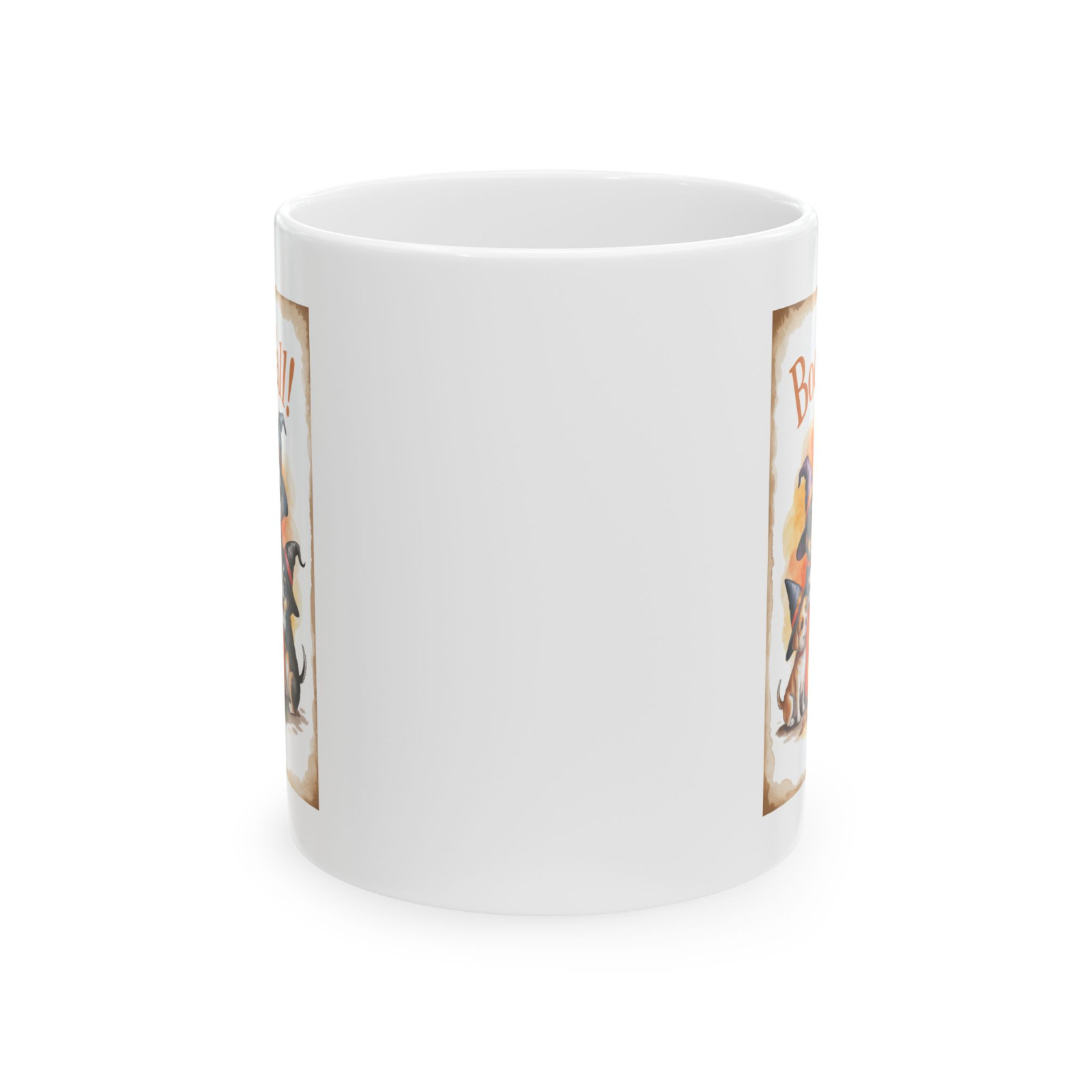 Boo Y’all Halloween Mug Cute Puppy Dog Witch Hat Pumpkin Fall Coffee Cup Gift