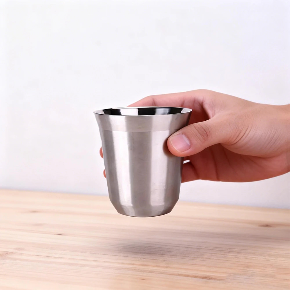 80/160ML Espresso Mugs Stainless Steel Coffee Milk Water Drink Breakfast Cups 30