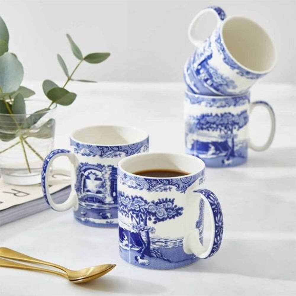 Blue Italian 12 oz. Mugs – Set of 4 in Gift Box (price includes shipping)