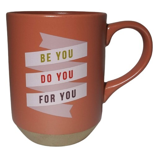 Fringe Studio Stoneware Coffee Mug 12 fl oz Orange Cup BE YOU DO YOU FOR YOU