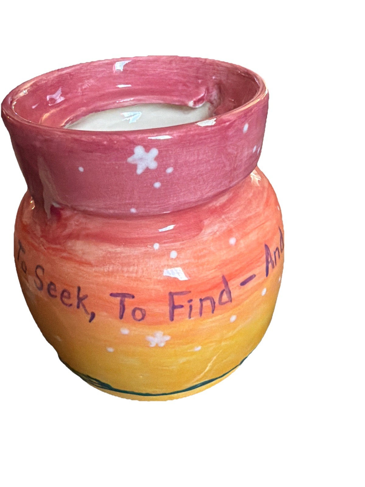 Large One Of A Kind Hand Made Non-spill 24 Oz Coffee Mug With Lid Bright Colors