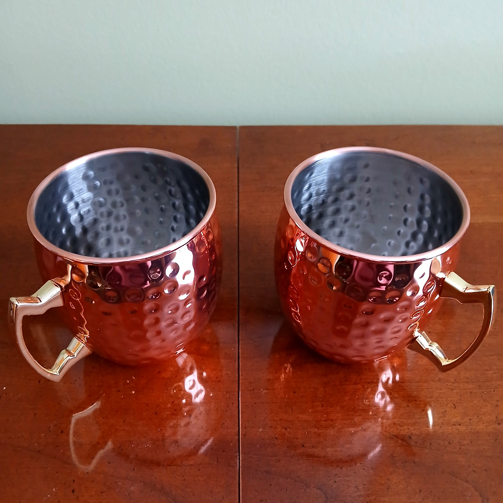 Lot of 2 Moscow Mule Hammered Copper Mugs