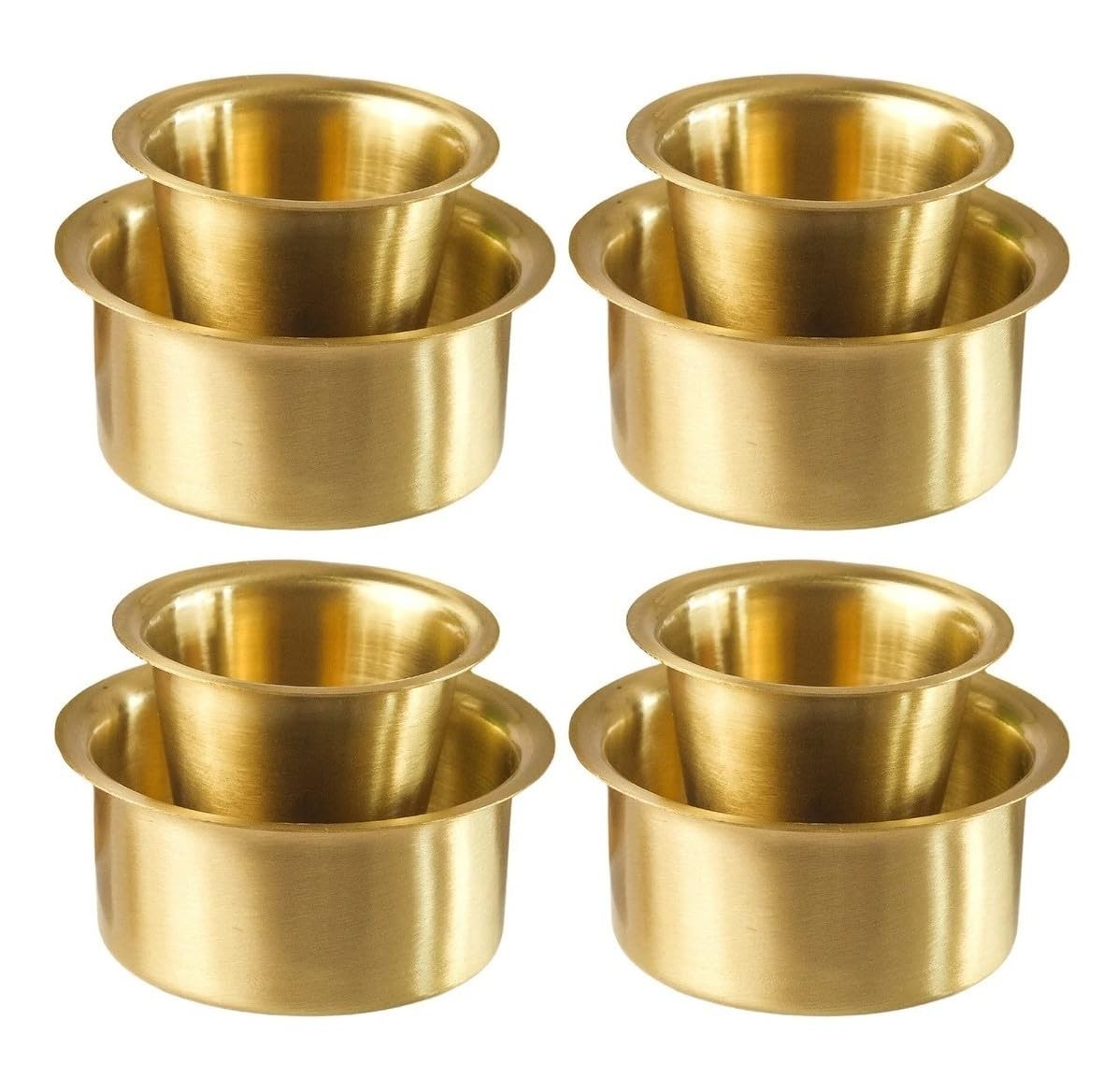 Brass Coffee Glass Tumbler Tea Coffee Dabara Set of 4 120 ML