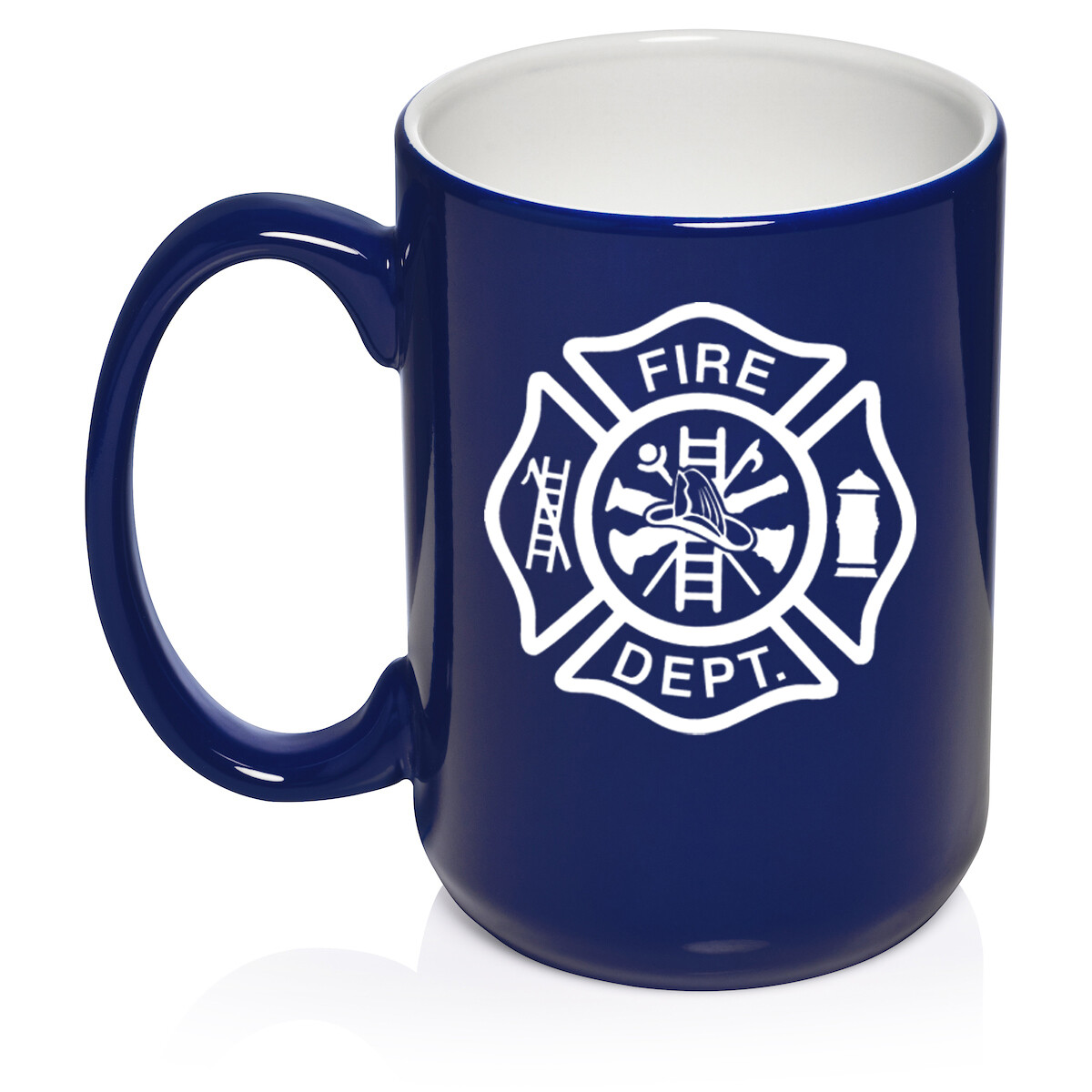 Ceramic Coffee Mug Cup Fire Department Maltese Cross Firefighter