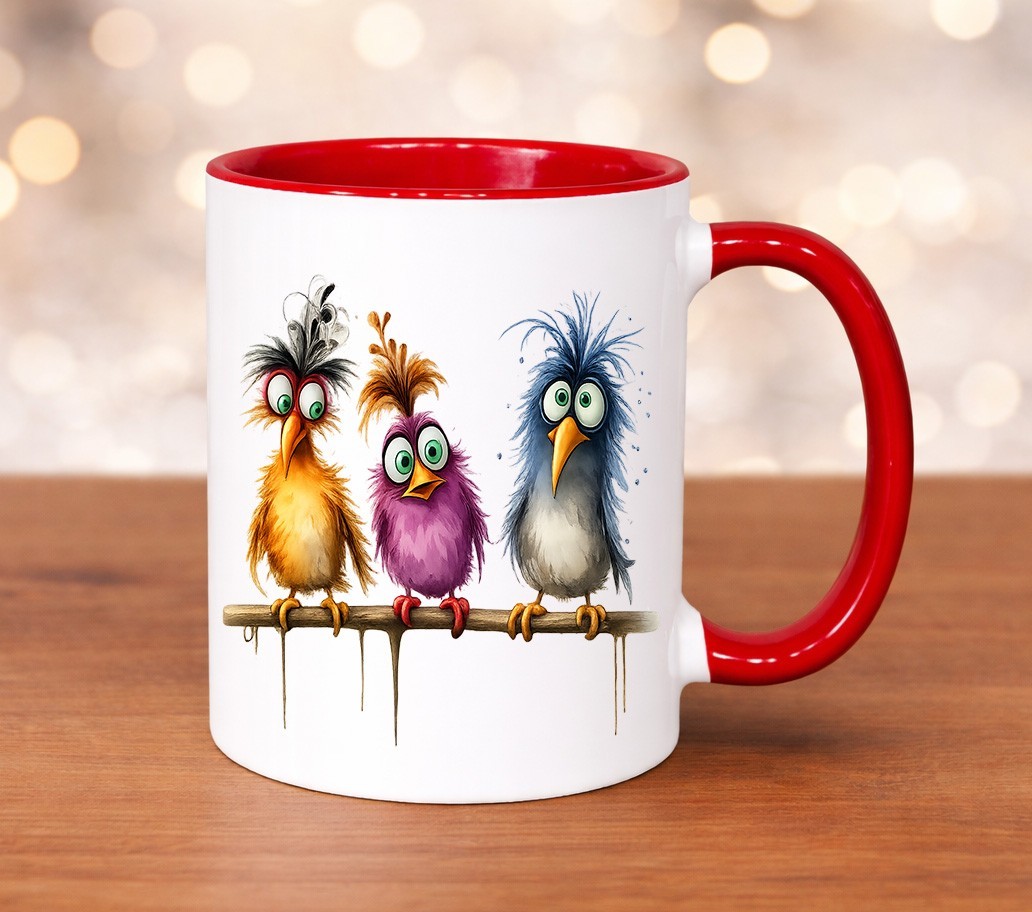 Cute Cartoon Birds Mug Ceramic Coffee Cup Funny Animal Microwave Dishwasher Safe