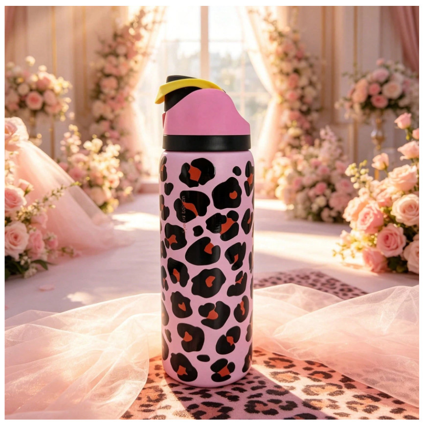 Owala 32oz FreeSip Stainless Steel Water Bottle – Jungle Stroll Pink -2026 Gift