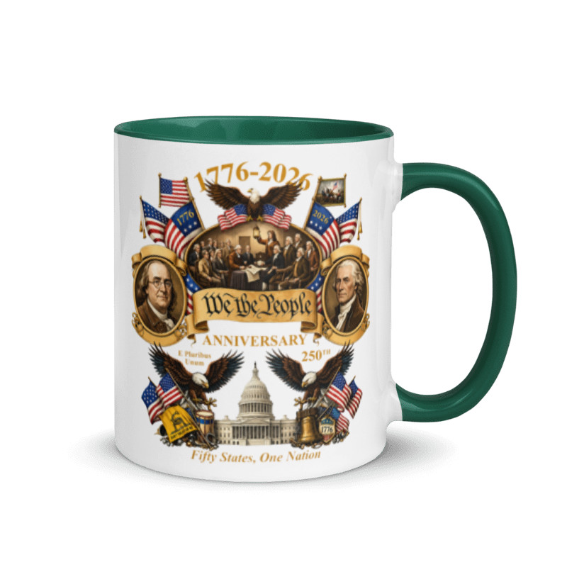 1776-2026 America 250th Anniversary Mug, We The People Patriotic Ceramic Coffee