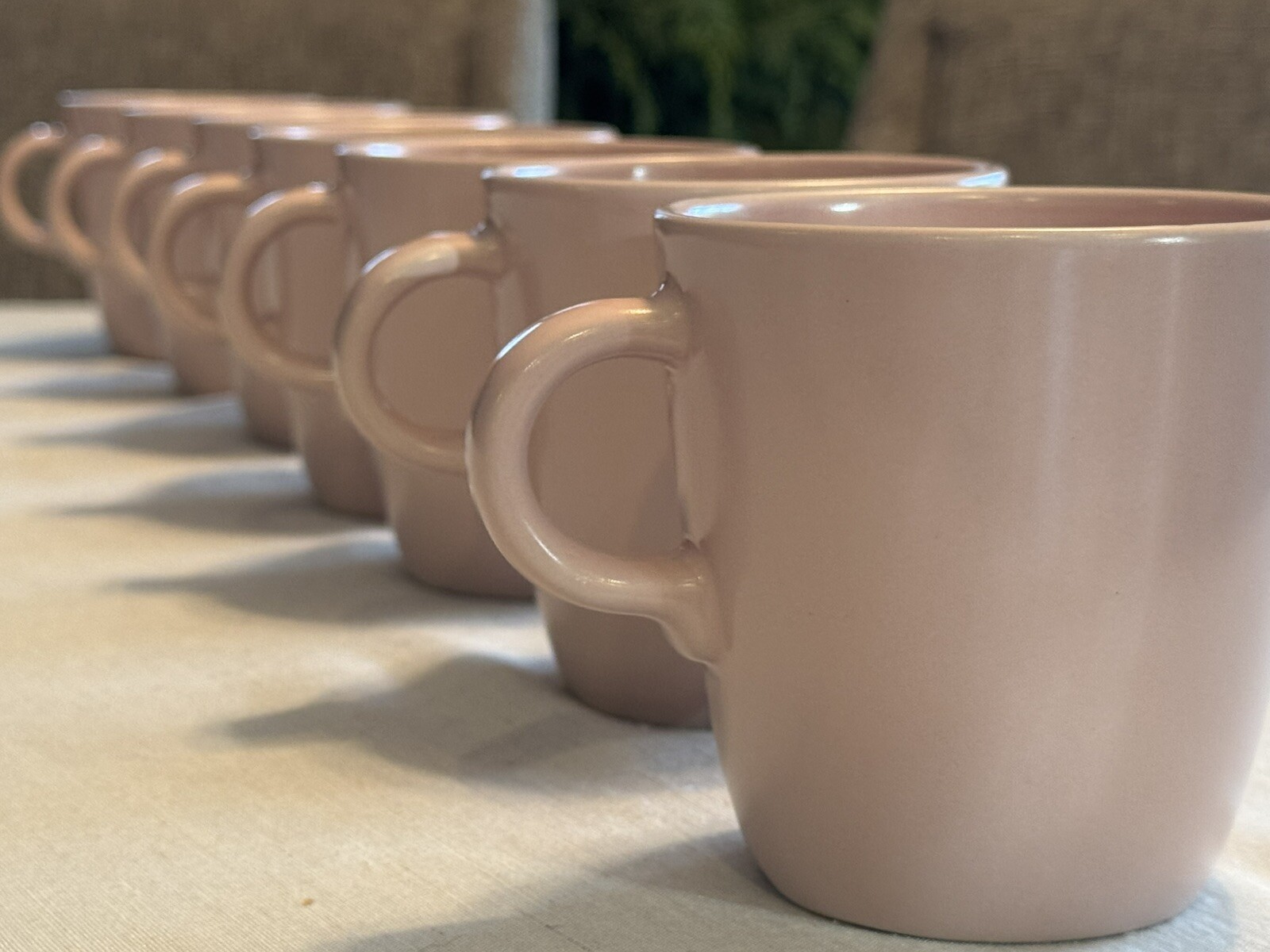 Set Of 7 Ikea Pink Dinera Footed Coffee Cups Mugs Thailand 15199