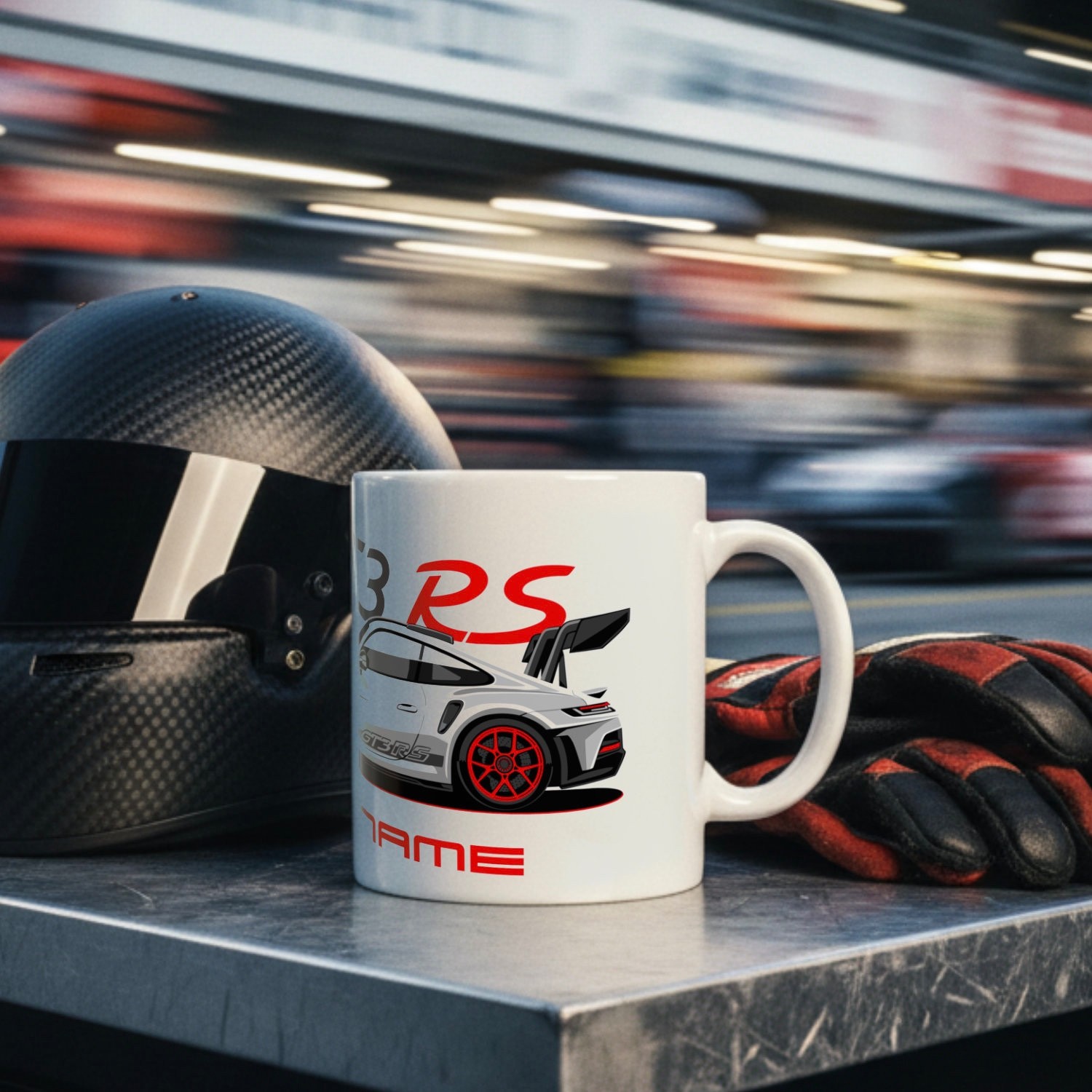 GT3 RS Track Monster Custom Mug Gift, Personalized Nurbugring King Track Car