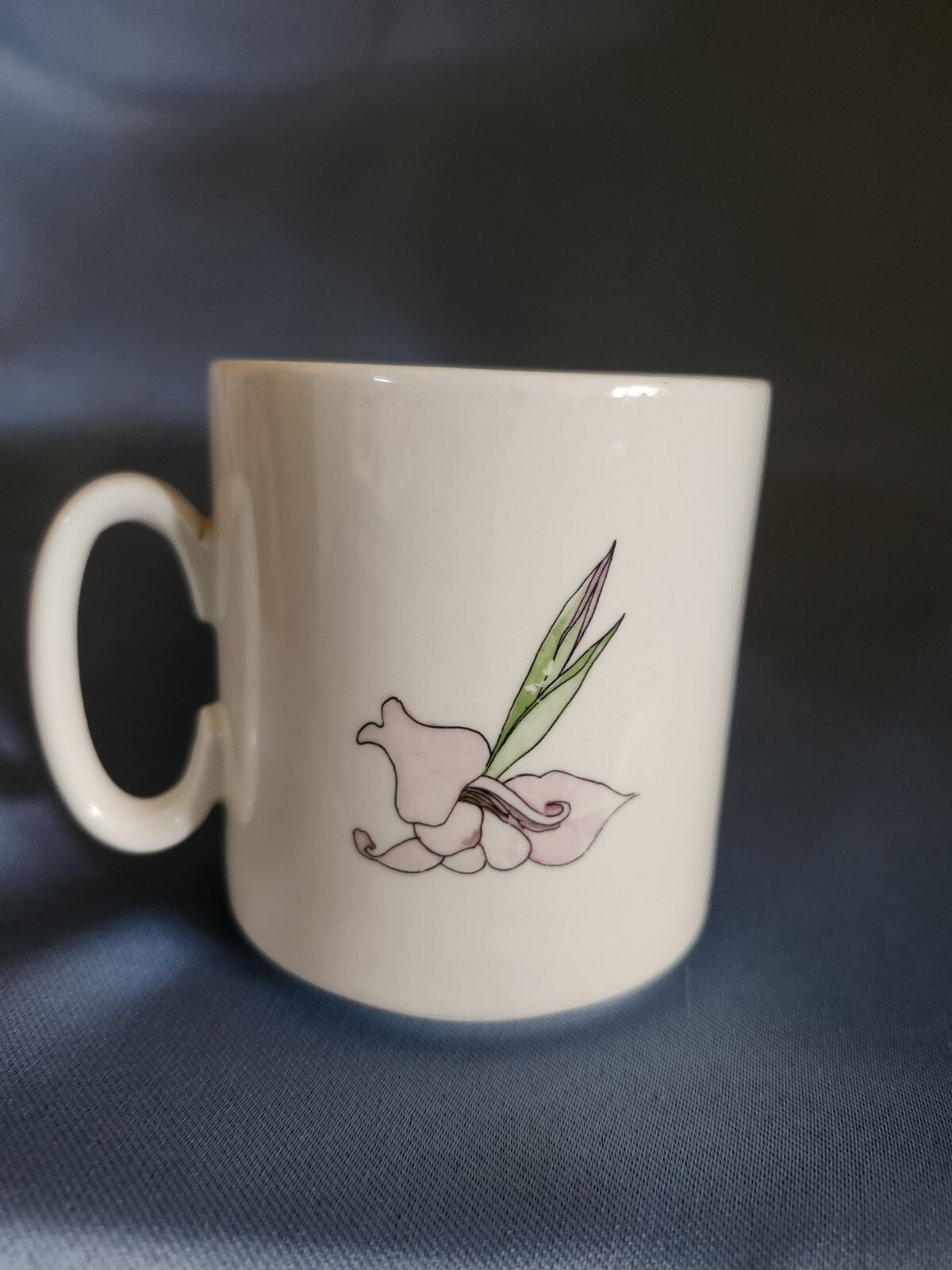RARE! Villeroy & Boch Floral GLADIOLA flower 10 oz Cup Mug made in Luxembourg