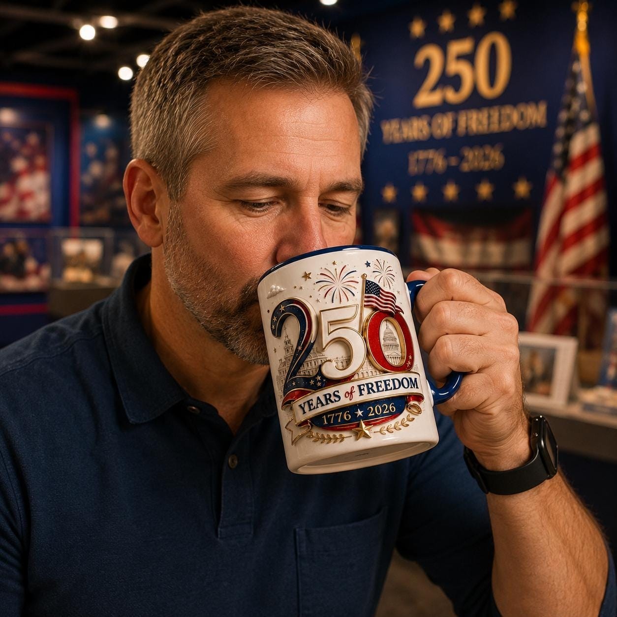 USA 250th Anniversary Mug, America 250 Years of Freedom Coffee Cup
