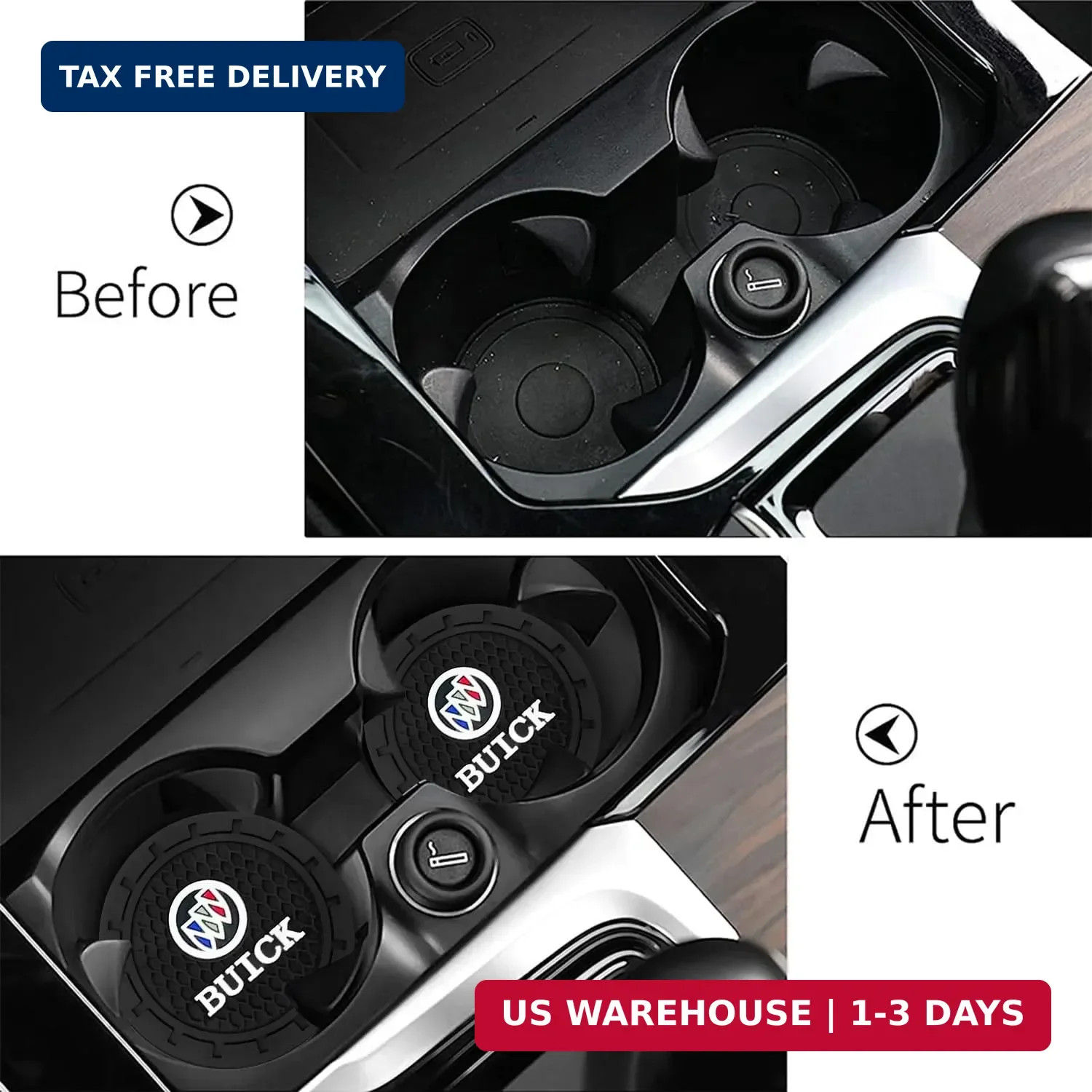 Car Cup Holder Coaster for Buick Universal Non-Slip Cup Holder Insert Coaster Ca