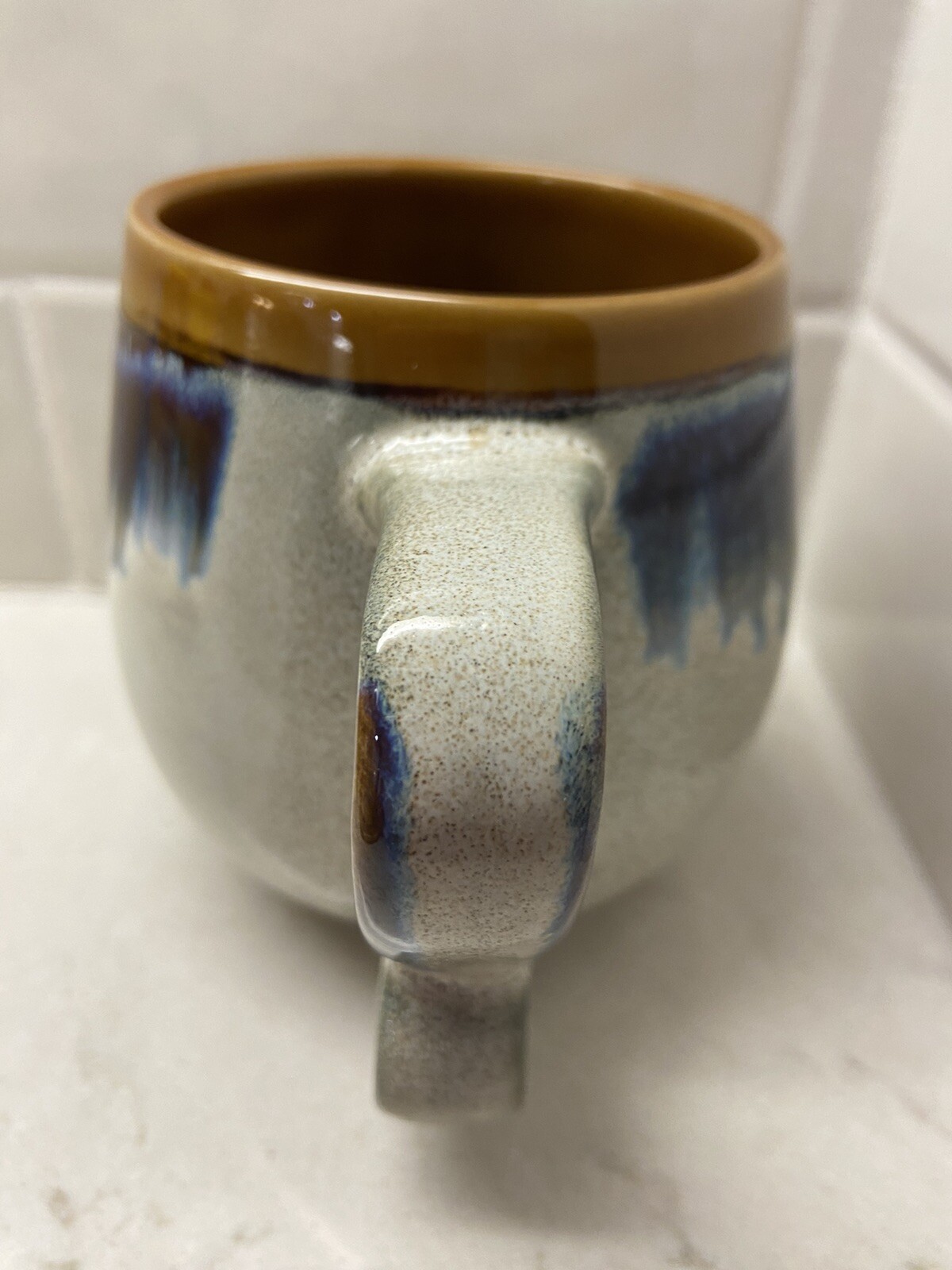 Meritage Large Brown Coffee Cup Mt Lexington Dishwasher Safe Blue Mug 20 Oz
